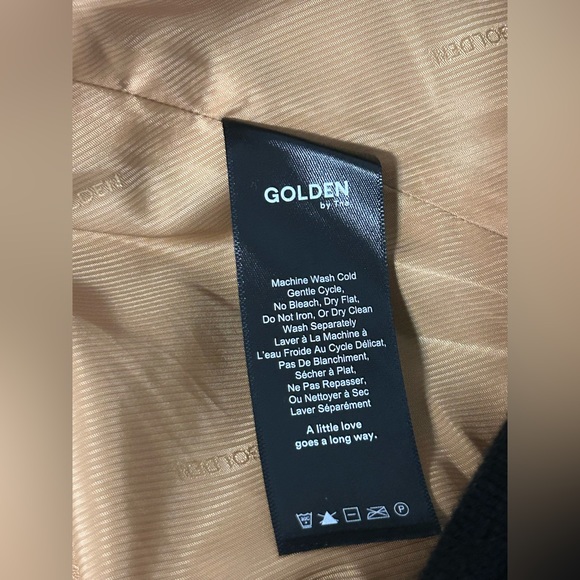 Mahoney Faux Fur Bomber Jacket Aritzia Golden by TNA - size Large - Picture 15 of 16